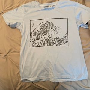 Romwe Size Small Baby Blue Cropped Tshirt